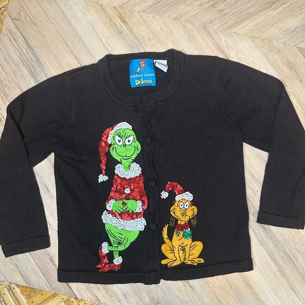 Rare Michael Simon For Dr. Seuss Grinch and Max Cardigan